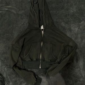 Dark grey cropped hoodie